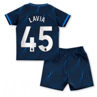 Fotbalové Dres Chelsea Romeo Lavia #45 Dětské Venkovní 2023-24 Krátký Rukáv (+ trenýrky)
